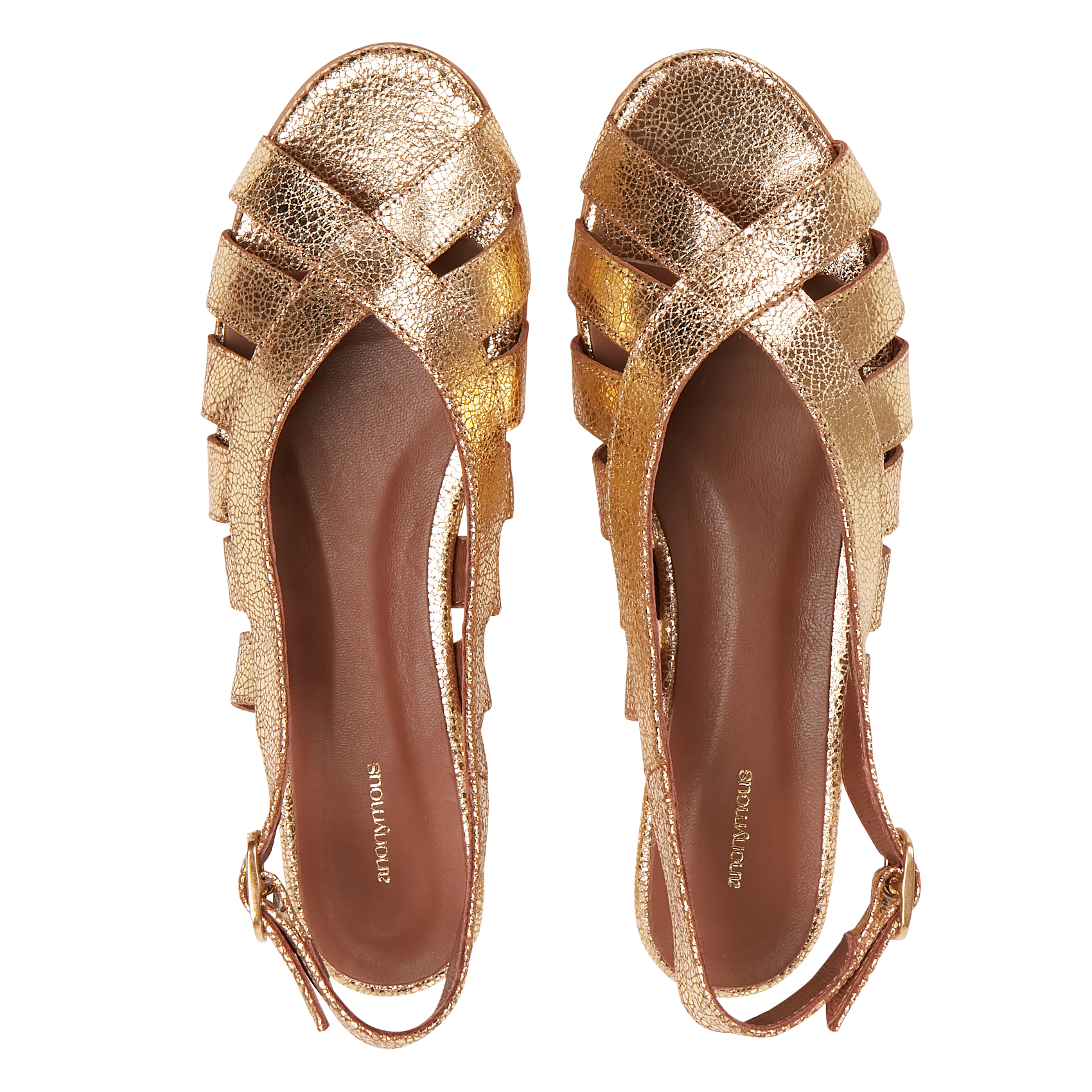 SOPHIE 20 - Sandales plates en cuir | Doré
