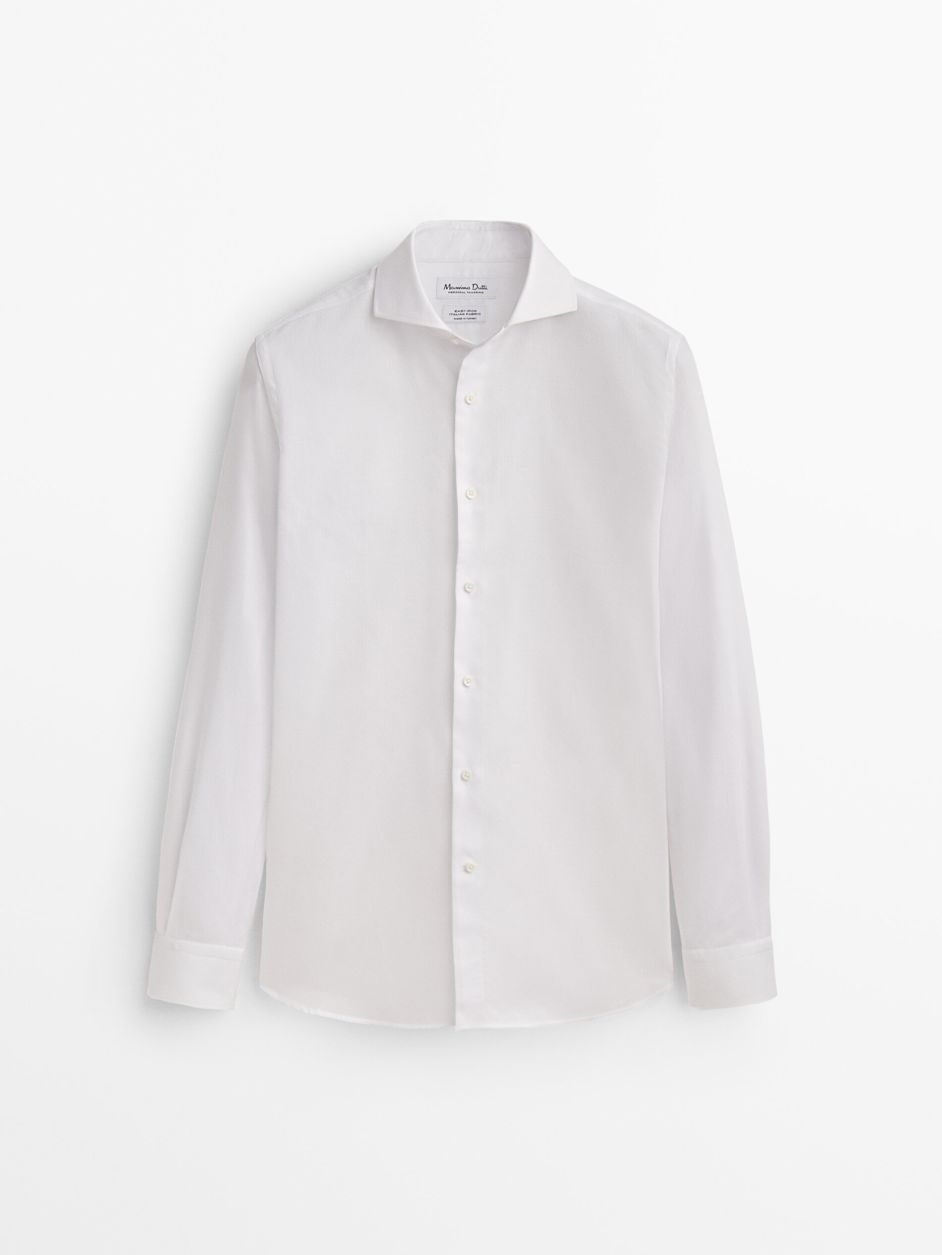 Camisa estruturada Dobby Easy Iron Slim Fit - BRANCA