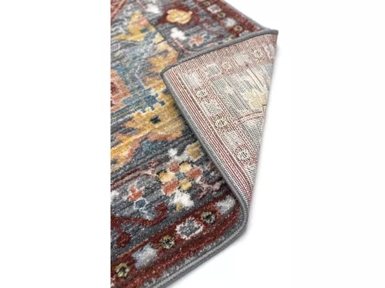 Tapis oriental vintage - 160 x 230 cm - Rouge et bleu - KALYAN