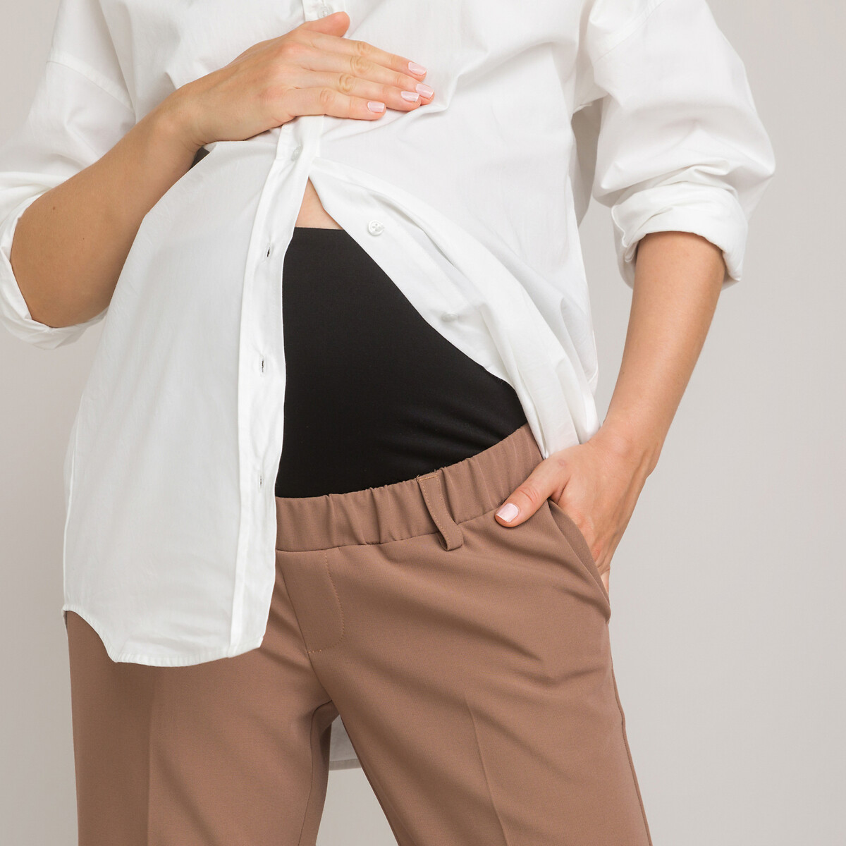 COLEÇÕES LA REDOUTE<br>Calças de maternidade, modelo bandeau alto