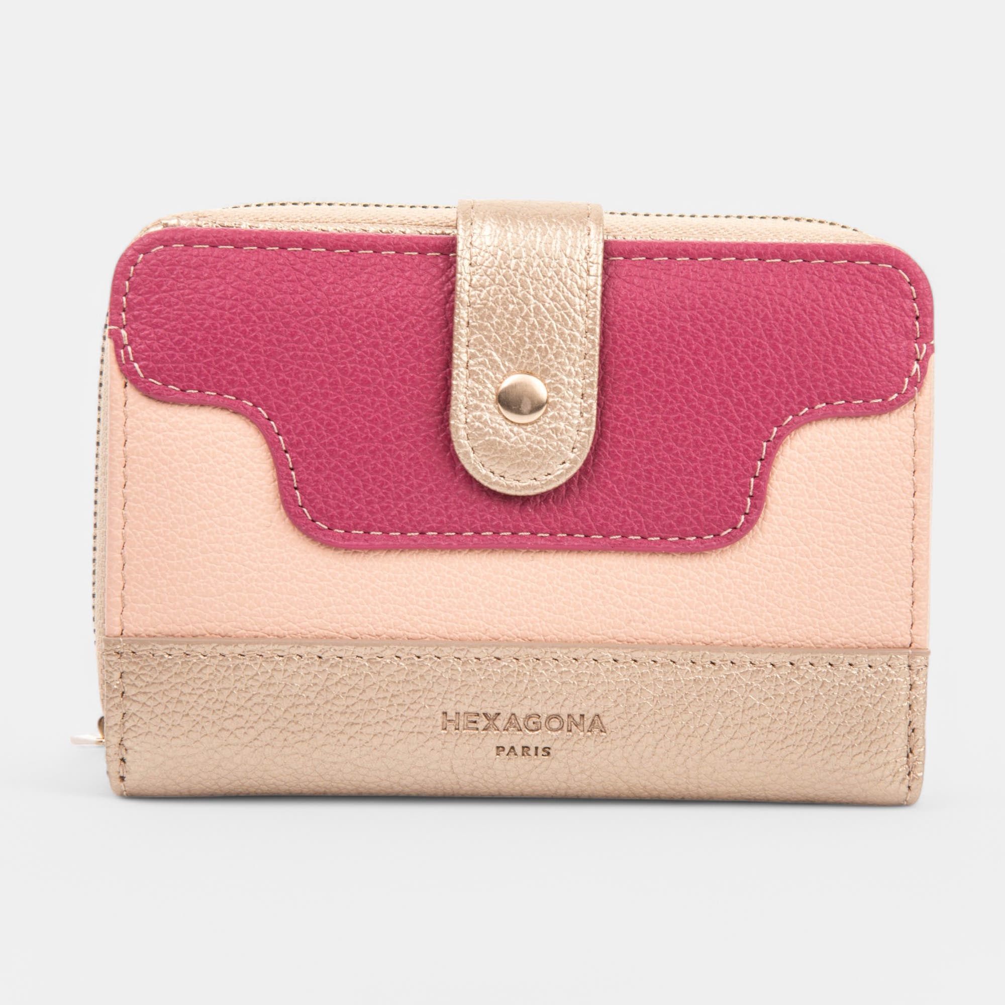 Petite maroquinerie en cuir fuchsia