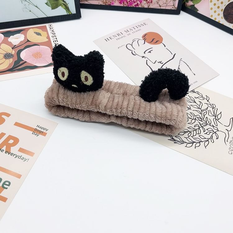 Aucucci - Zwarte kat gezichtsreiniger hoofdband