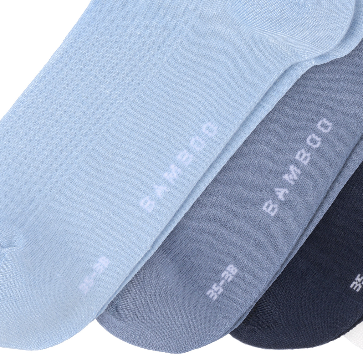 4 Paar Damen Sneaker-Socken im Set hellblau / weiss / blau