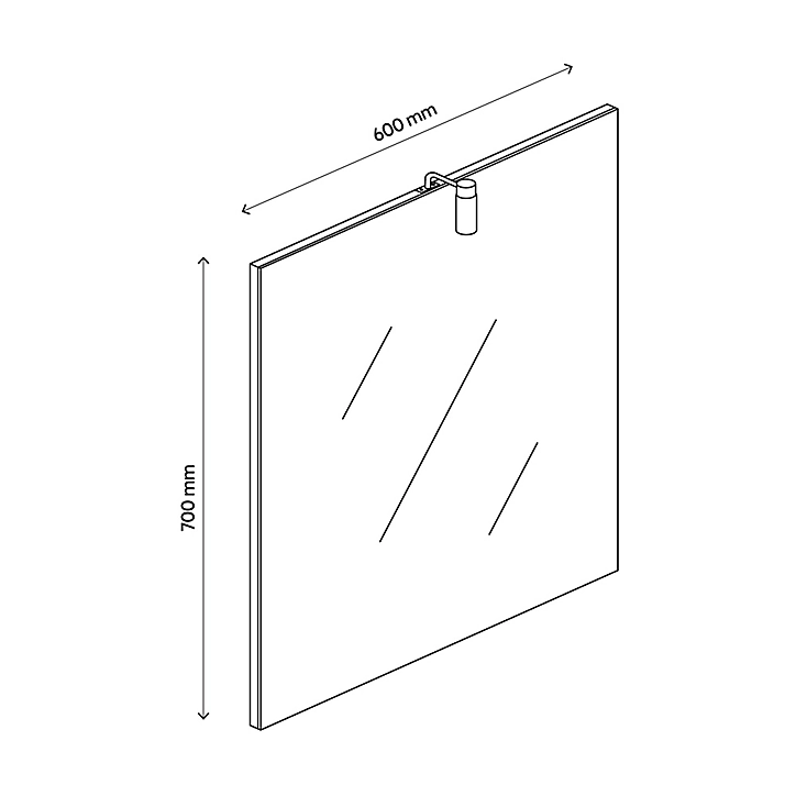 Miroir de salle de bains lumineux LED coloris argent l.60 x P.10 x H.70 cm, Opah