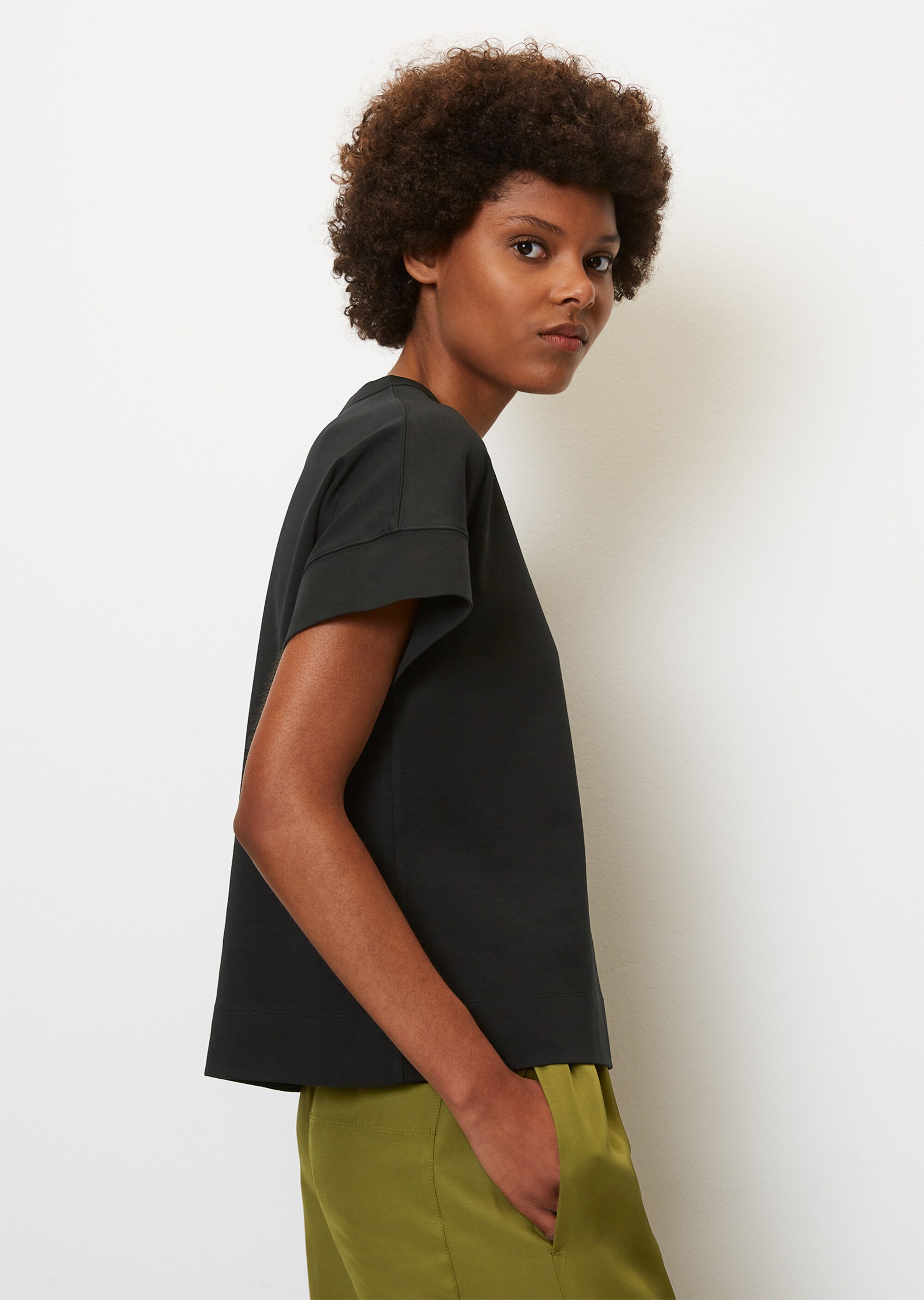 Kurzarm-T-Shirt regularaus Interlock-Jersey