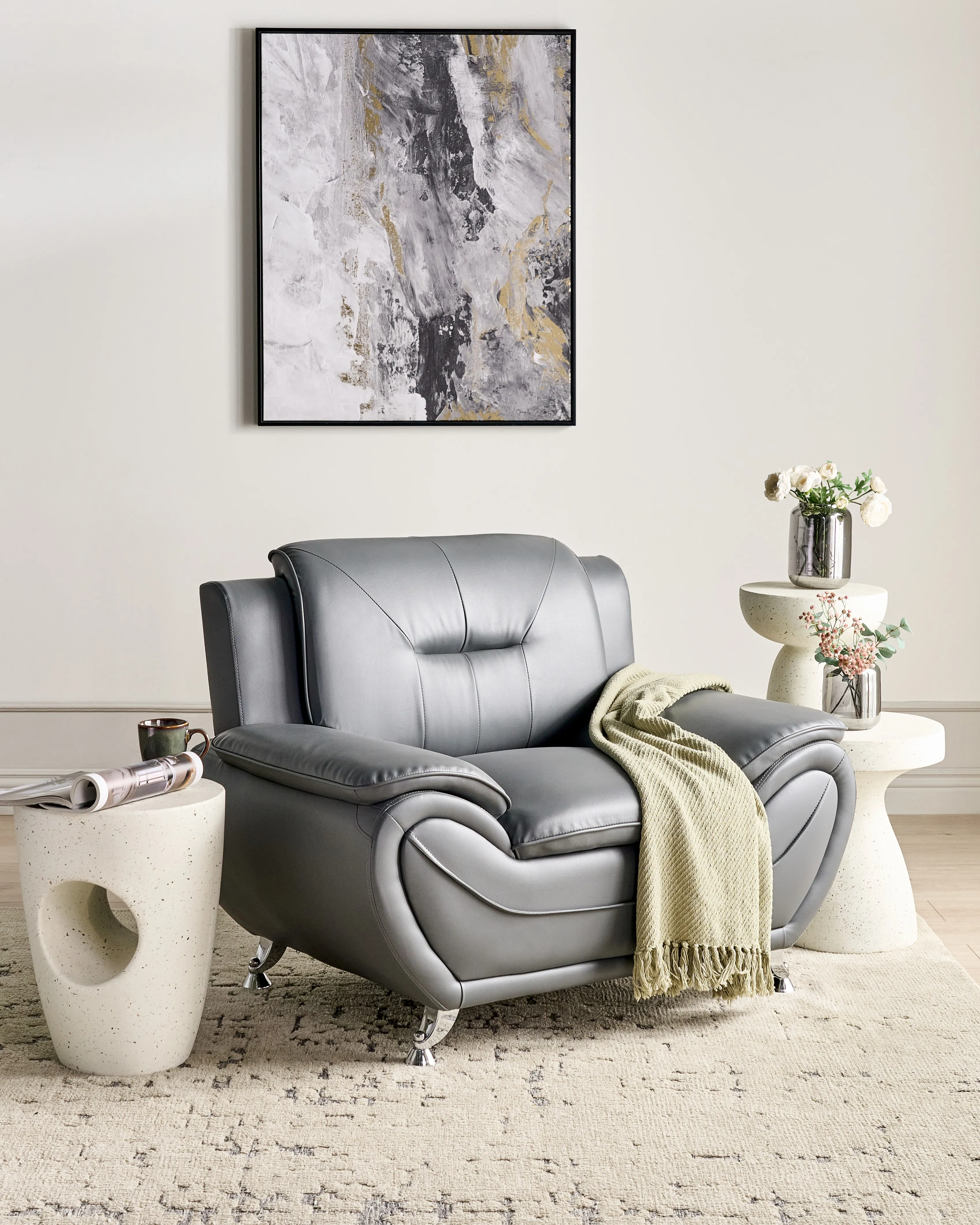 Fauteuil LEIRA II Kunstleer Grijs