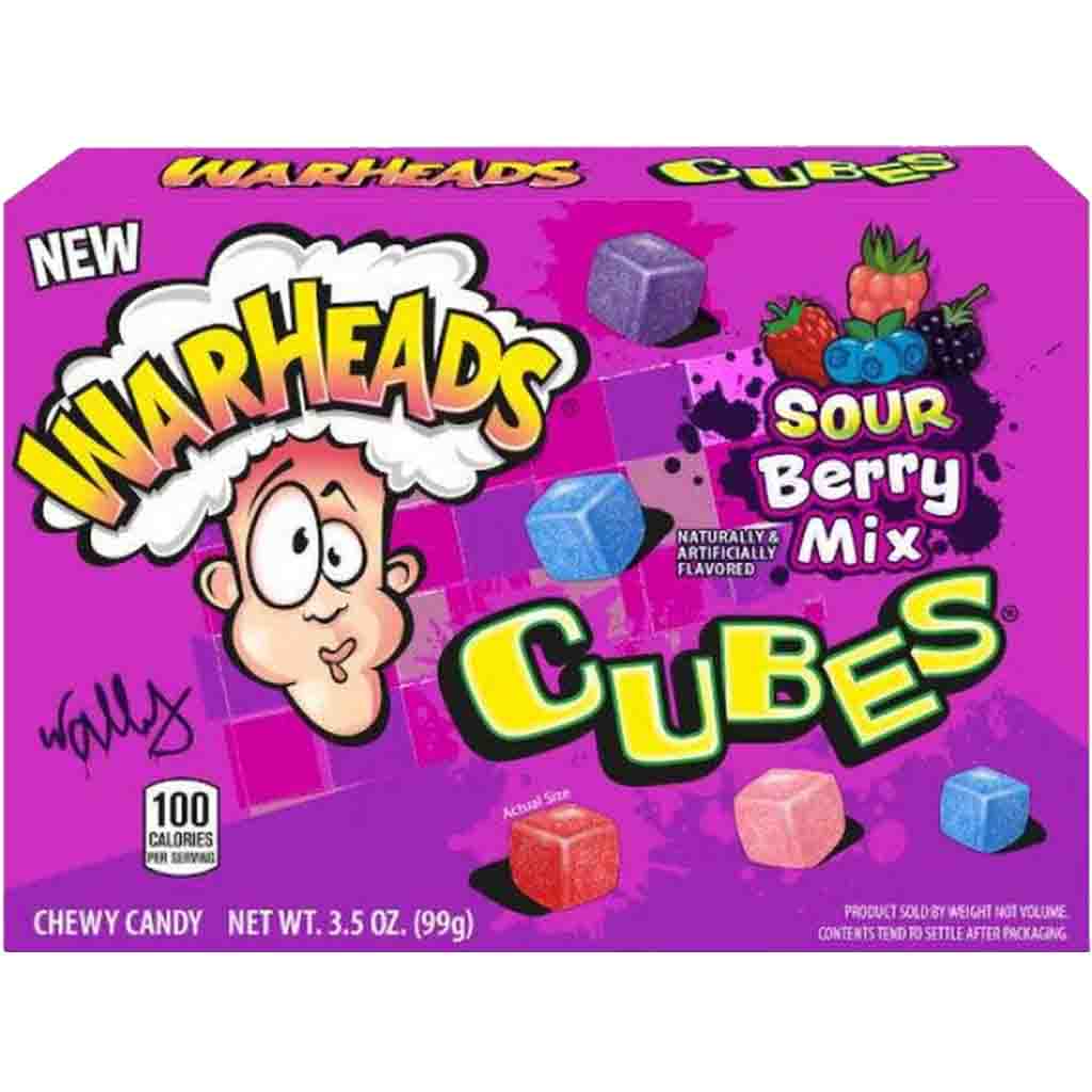 Warheads Sour Cubes Berry Mix Fruchtgummi Würfel 99g MHD:30.10.25