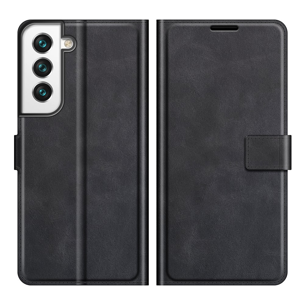 Samsung Galaxy S22 5G Vintage Leder Tasche Flip Cover mit Kartenfächer - Schwarz