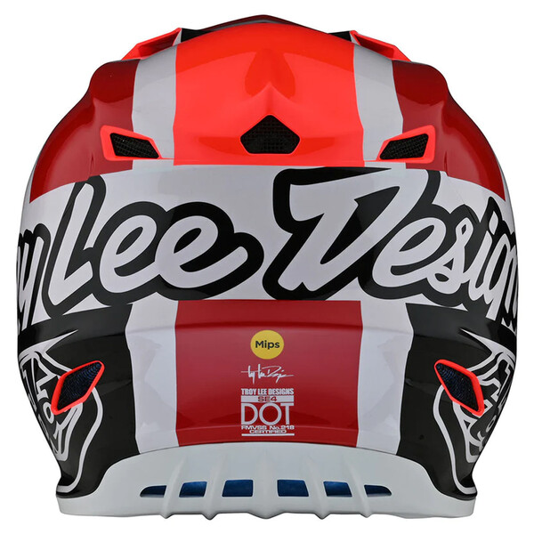 Troy Lee Designs - Casque SE4 Polyacrylite Quattro Orange / Blanc / Charcoal / Rouge