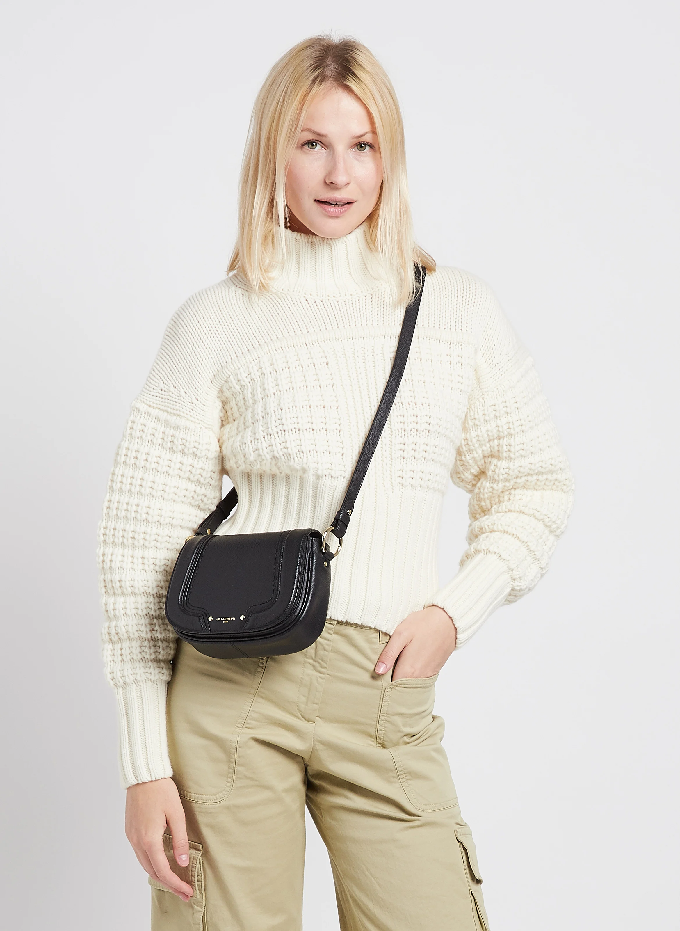 ELLA - Sac bandoulière en cuir | Noir