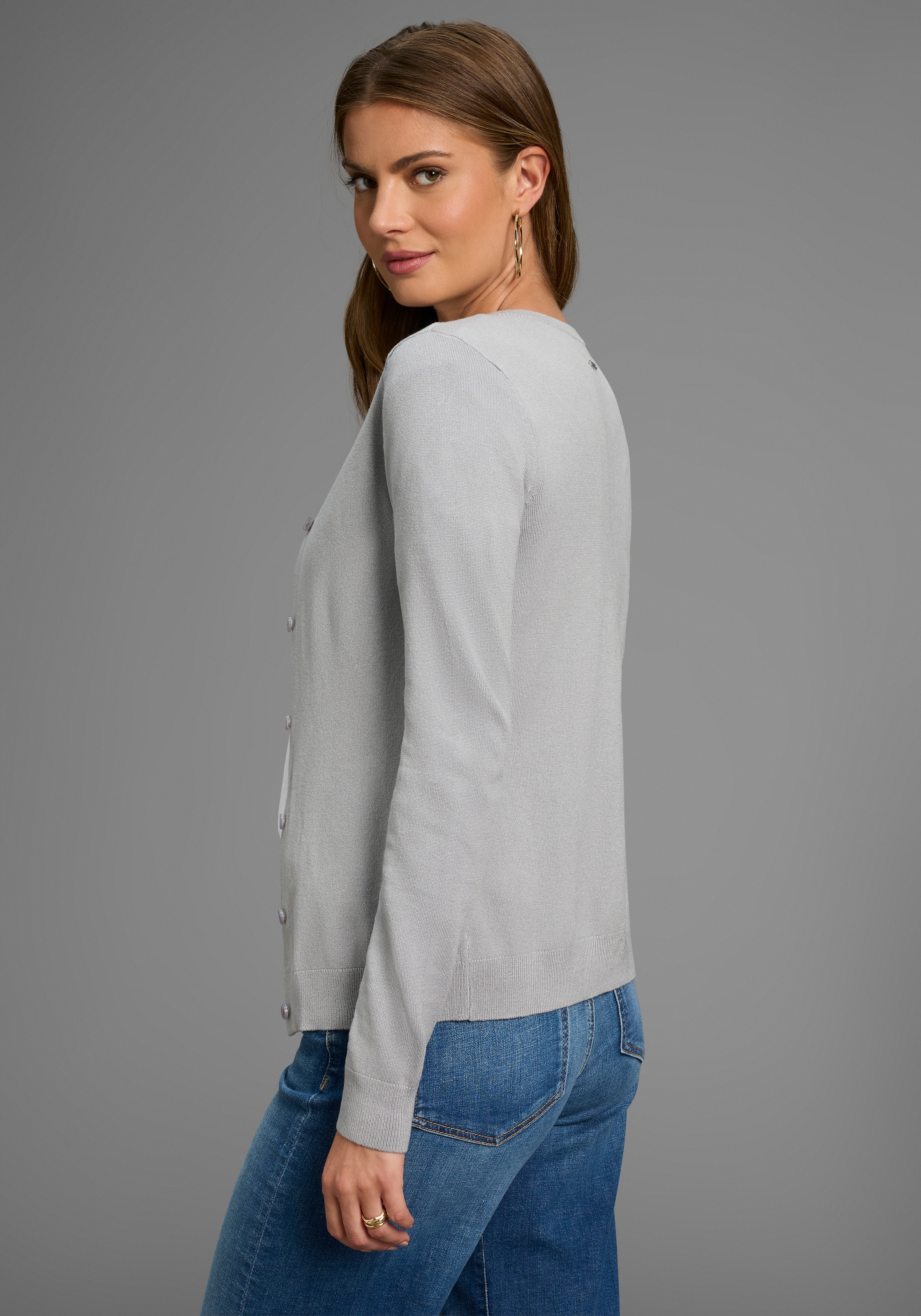 Laura Scott Strickjacke leichte Übergangsstrickjacke aus Feinstrick