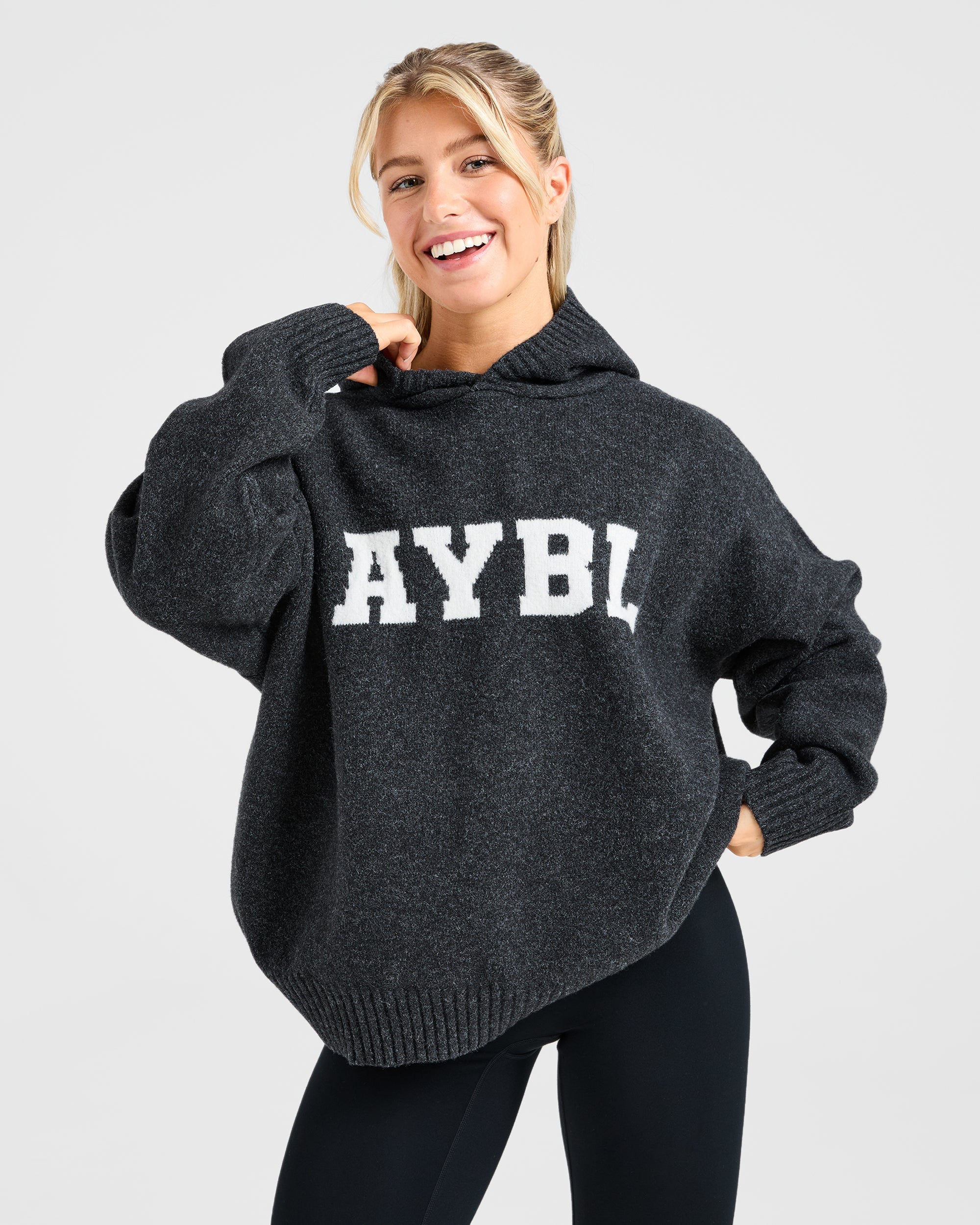 Varsity Oversized Knitted Hoodie