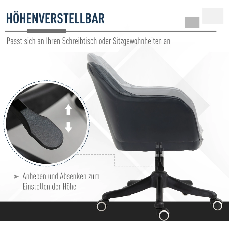 Vinsetto Drehstuhl inkl. Lendenkissen mit Vibrationsmassage dunkelgrau