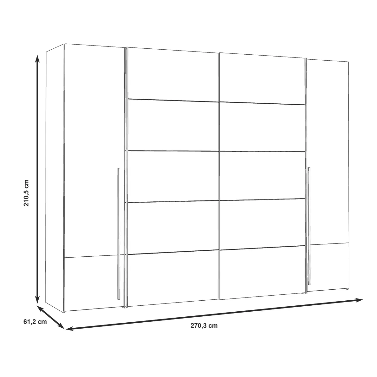 Kleiderschrank 4-trg. Naters weiss