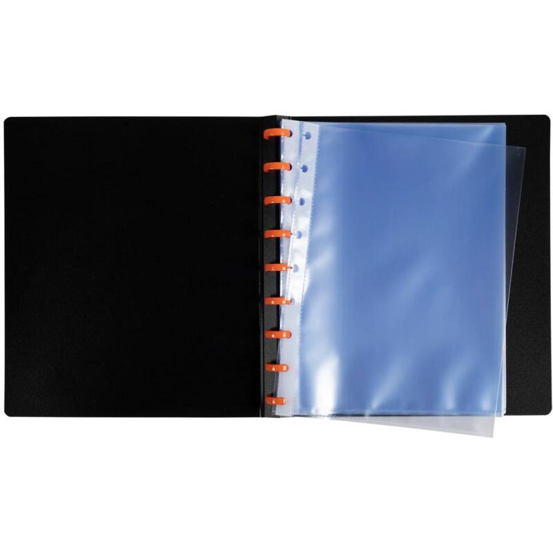 Protège-documents à anneaux avec pochettes détachables - 60 vues Exactive - A5 - Noir