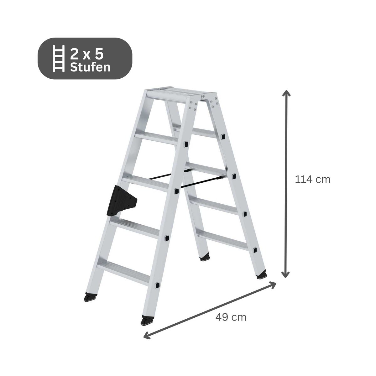 PROREGAL Trapladder, dubbelzijdig toegankelijk, 2 x 5 treden