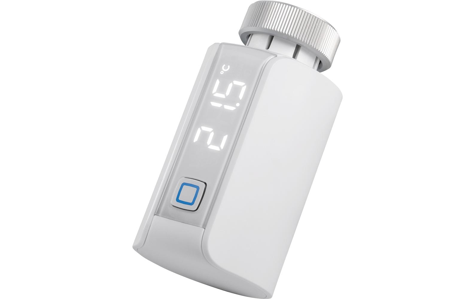 Smart Home Heizkörperthermostat Evo weissIntelligente Heizungssteuerung mit beleuchtetem LED-Display – HmIP-eTRV-E