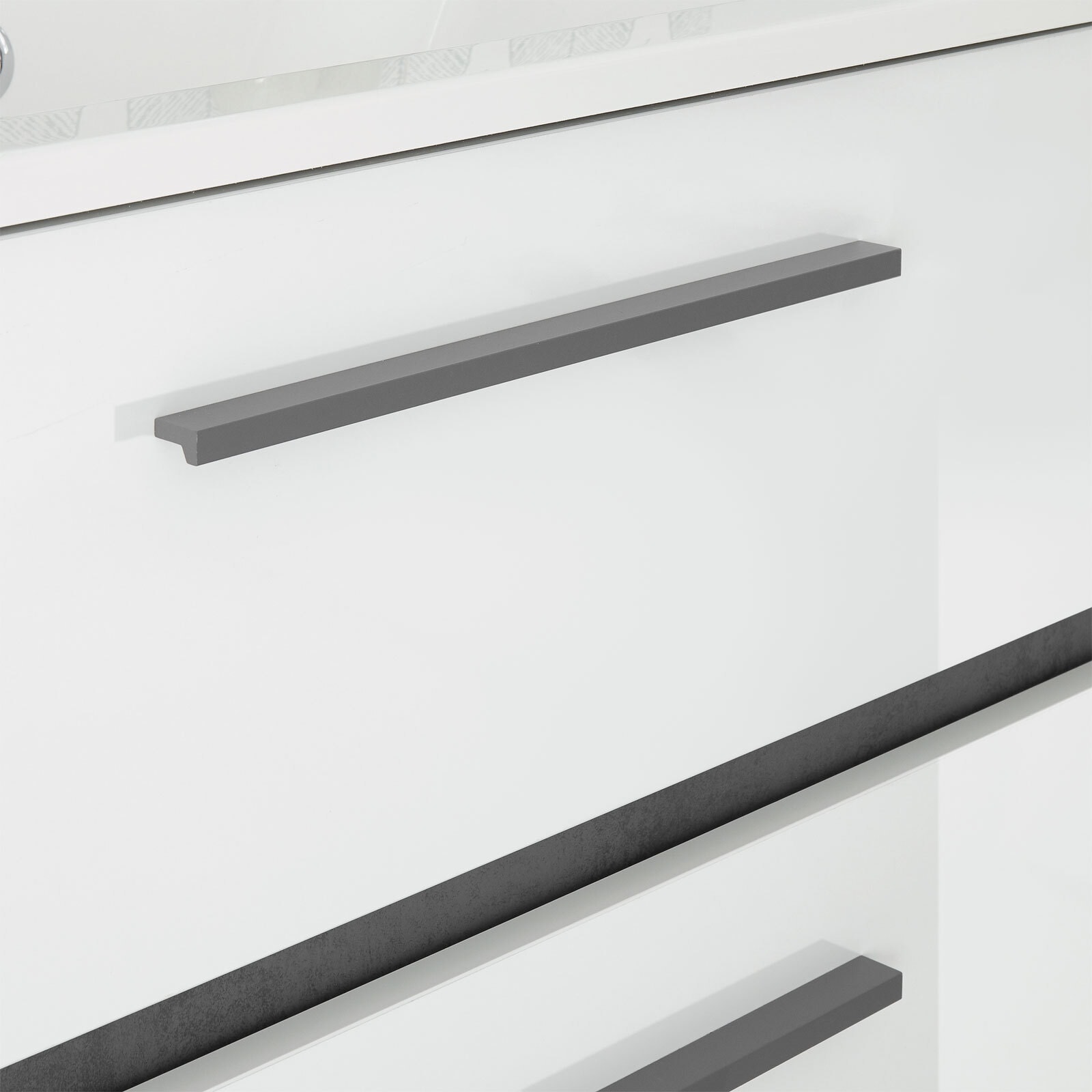 Musterring Highboard RIMINI schneeweiß/ dunkelgrau