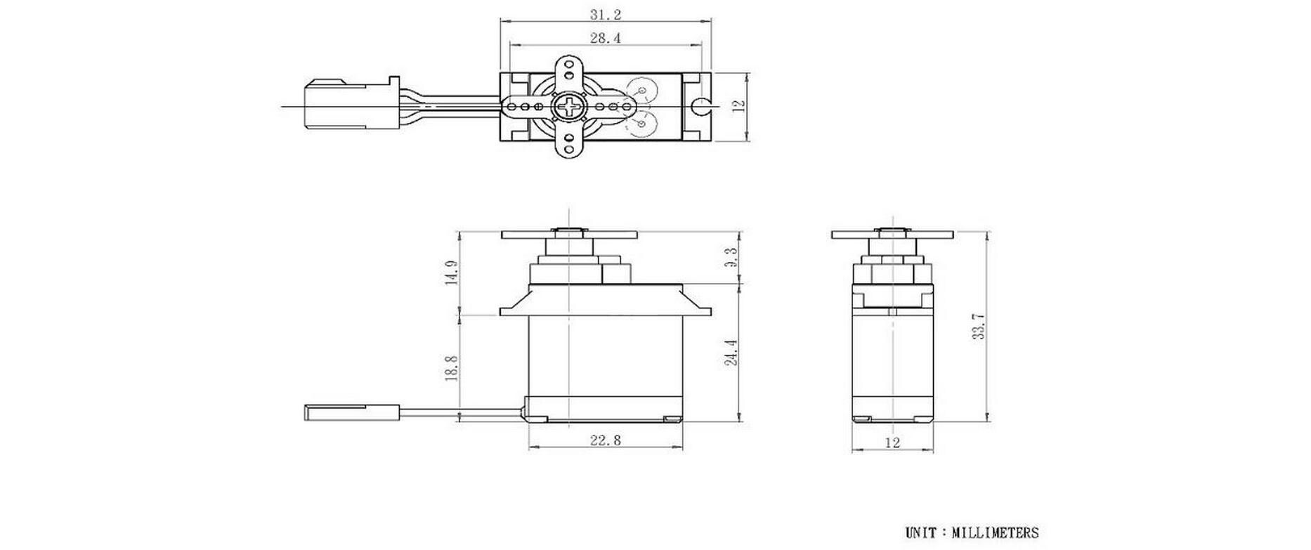 Micro Servo HD-1810MG 3.9 kg, 0.13 s, DigitalDigitales Micro Servo mit Metallgetriebe
