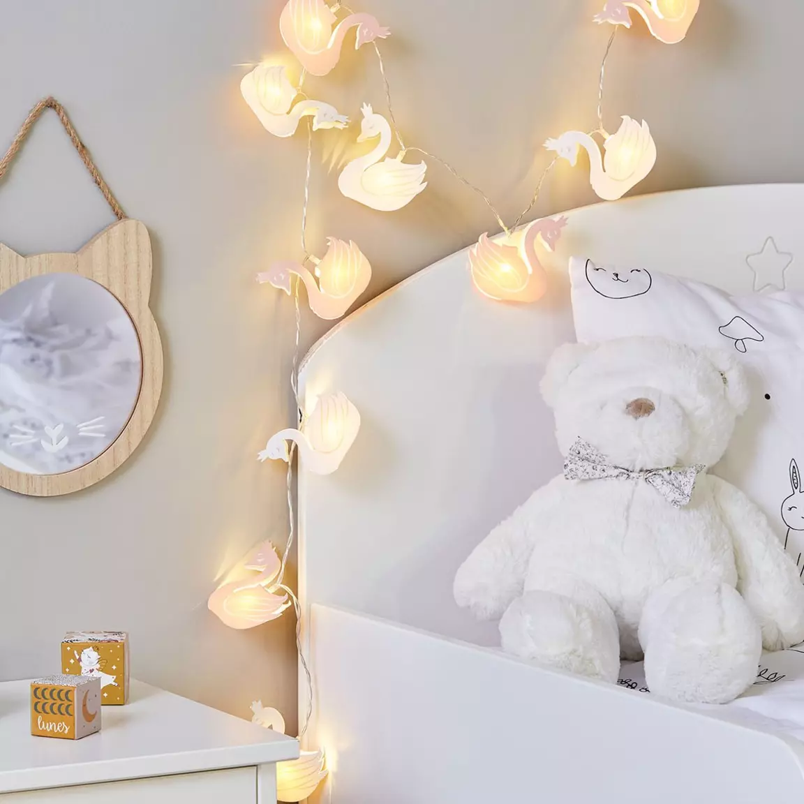 Guirlande lumineuse LED enfant (165 cm) Cygne Blanche