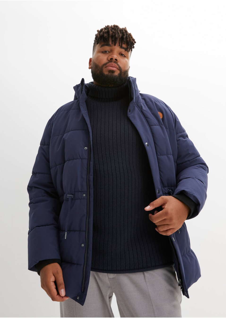 Veste matelassée avec capuche amovible et cordon coulissant en polyester recyclé