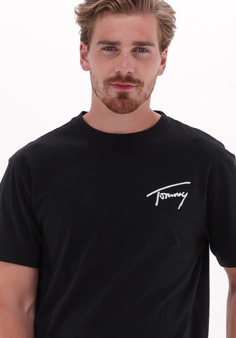 TOMMY JEANS zwarte tommy jeans t-shirt tjm tommy signature tee