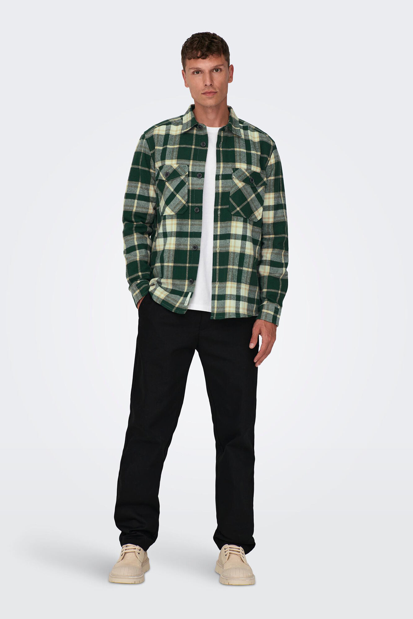 Camisa xadrez com bolsos
