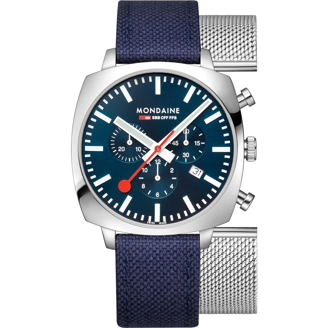 Mondaine Grand Cushion Chronograph Set 41mm