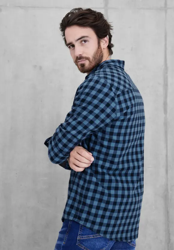 Hemd mit Karomuster - shadow blue