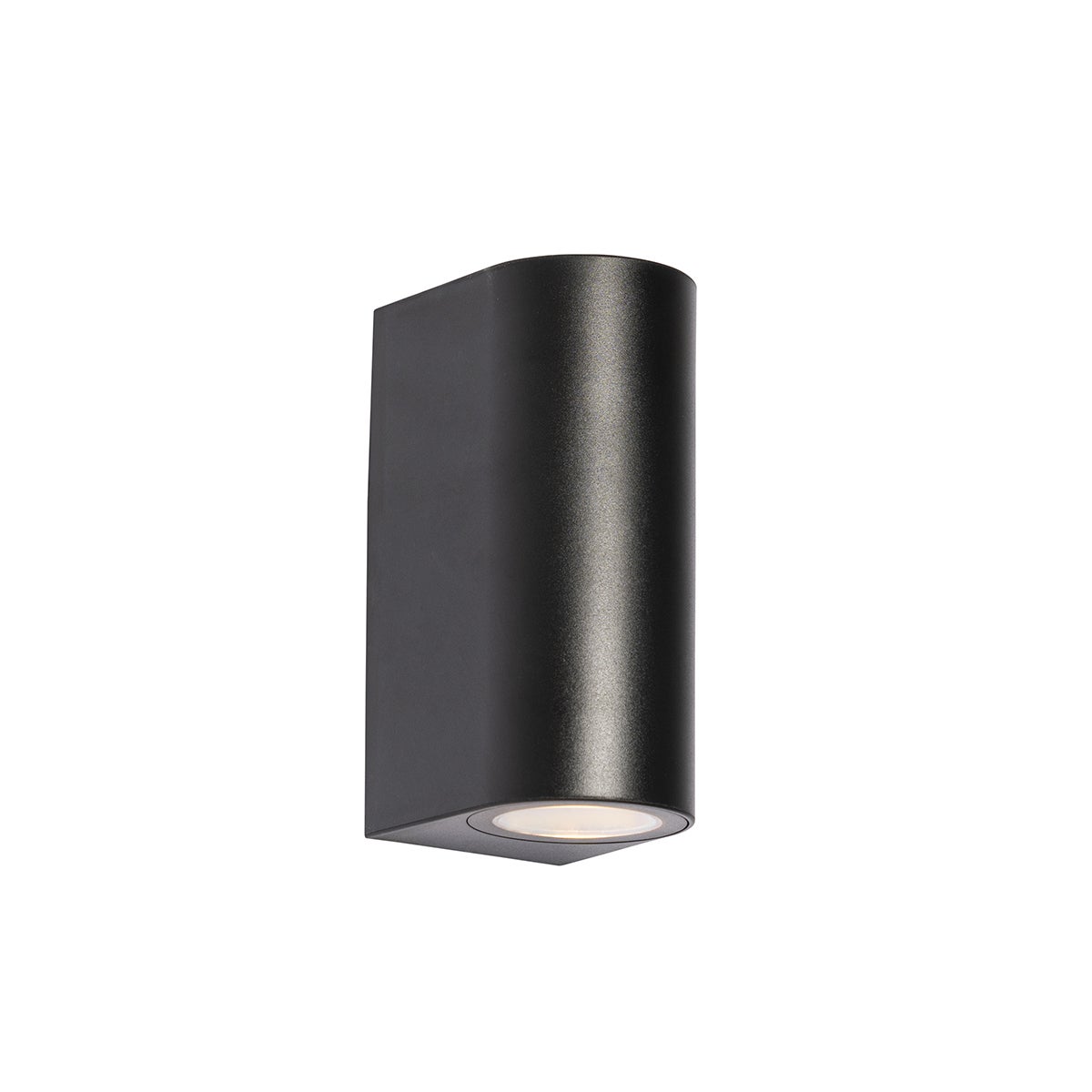 Moderne buitenwandlamp van zwart kunststof, ovaal, 2-lichts – Baleno