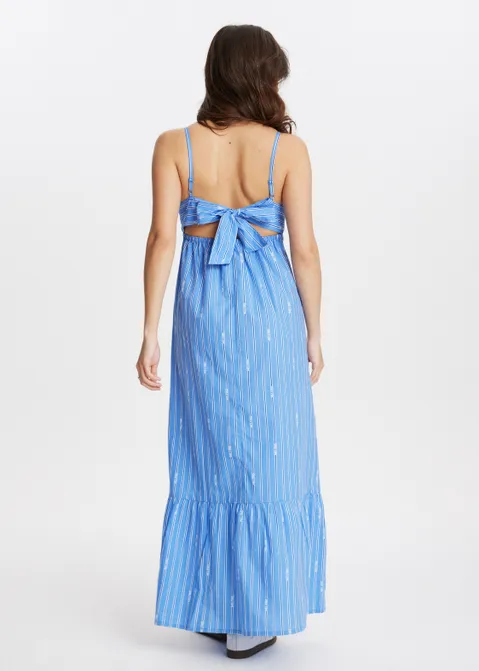 Maxi jurk met strik blauw (BLW.M)