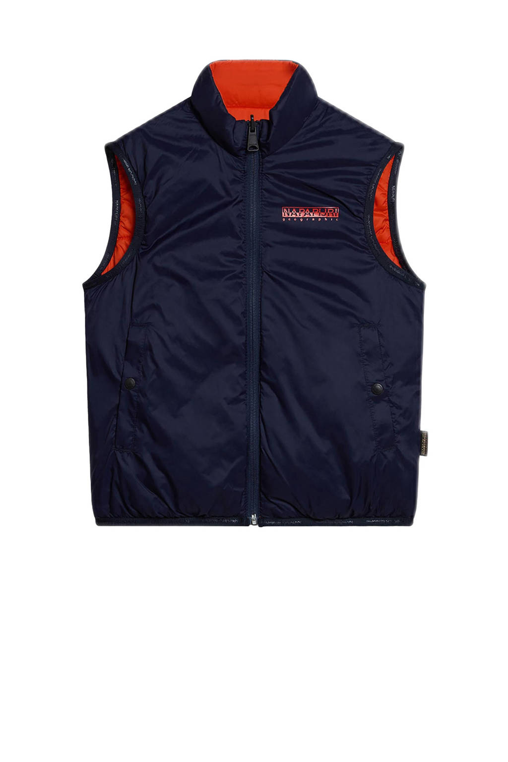 Napapijri bodywarmer met logo rood/donkerblauw