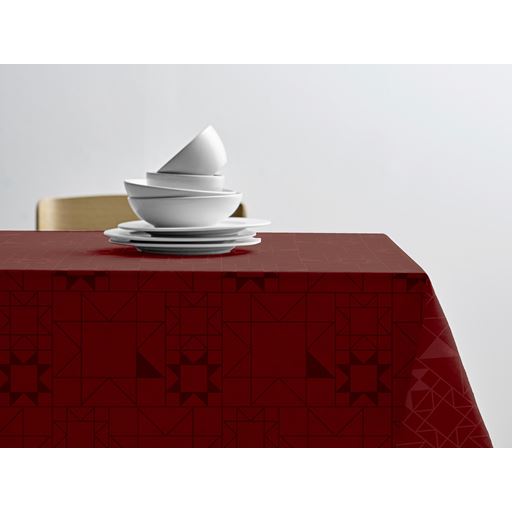 Södahl Star Damask Dug, Rød, 140x270 cm