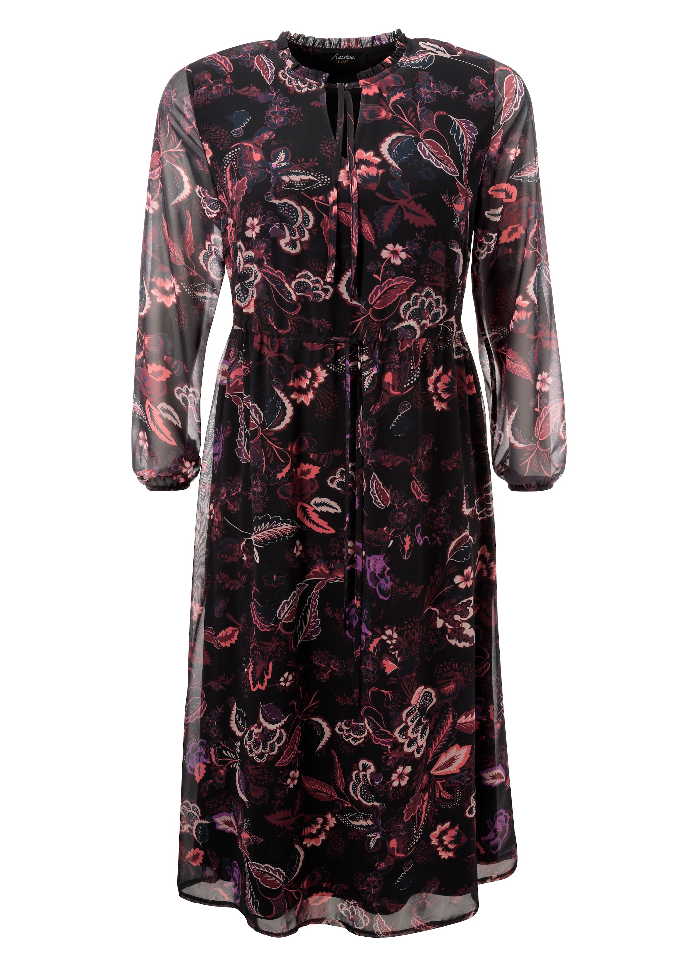 Aniston PLUS Maxikleid in Chiffon mit Blumen Print - NEUE KOLLEKTION