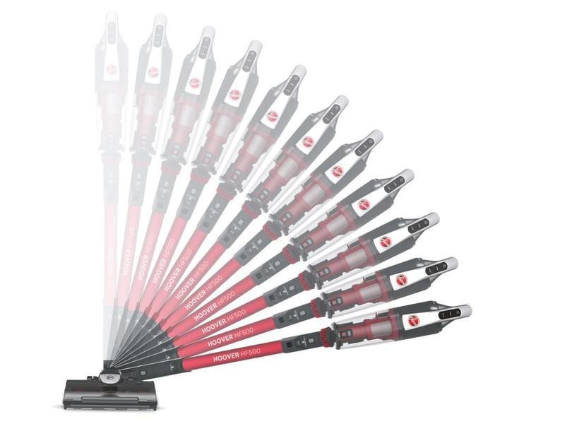 Hoover Akku-Hand- und Stielsauger HF522STH 011 Grau/Rot Kompakter Besenstaubsauger ohne Kabel