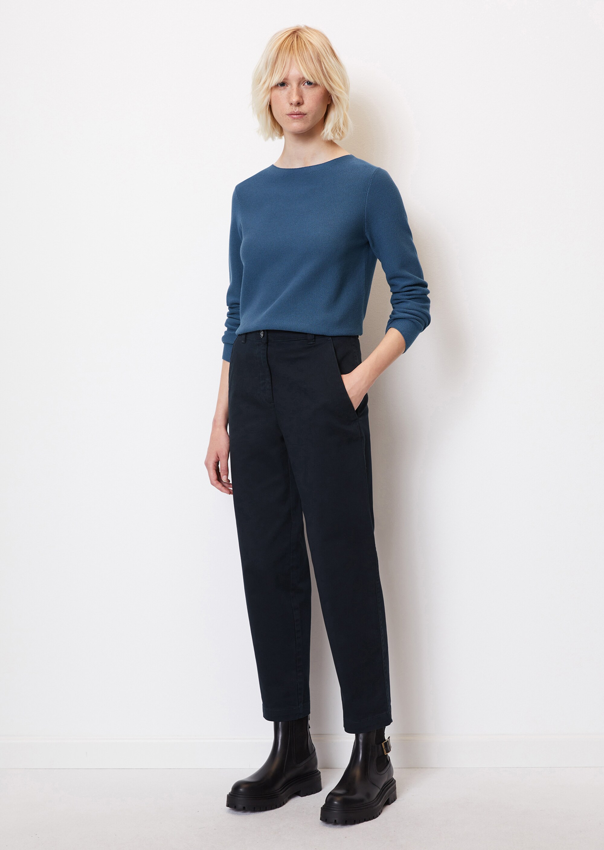 Pullover mit Reiskorn-Struktur aus softem Organic Cotton