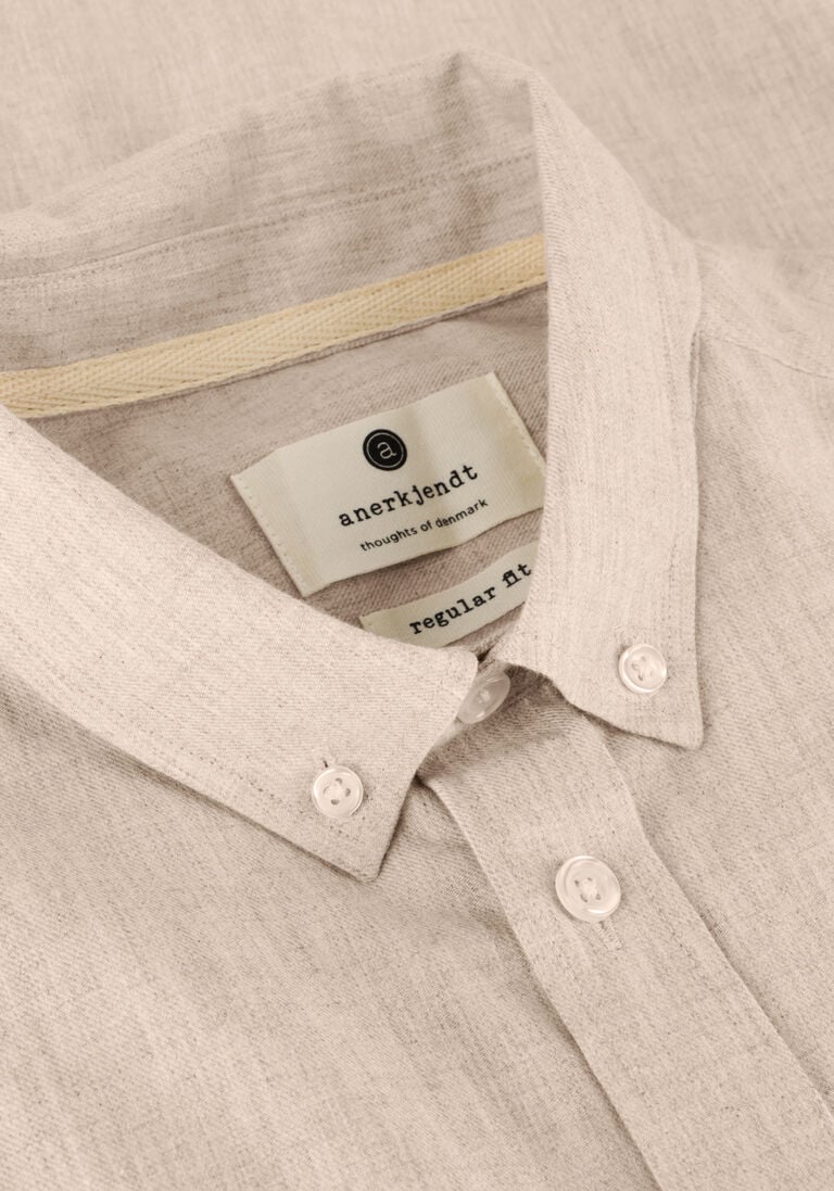 ANERKJENDT beige anerkjendt casual overhemd akkonrad melange shirt