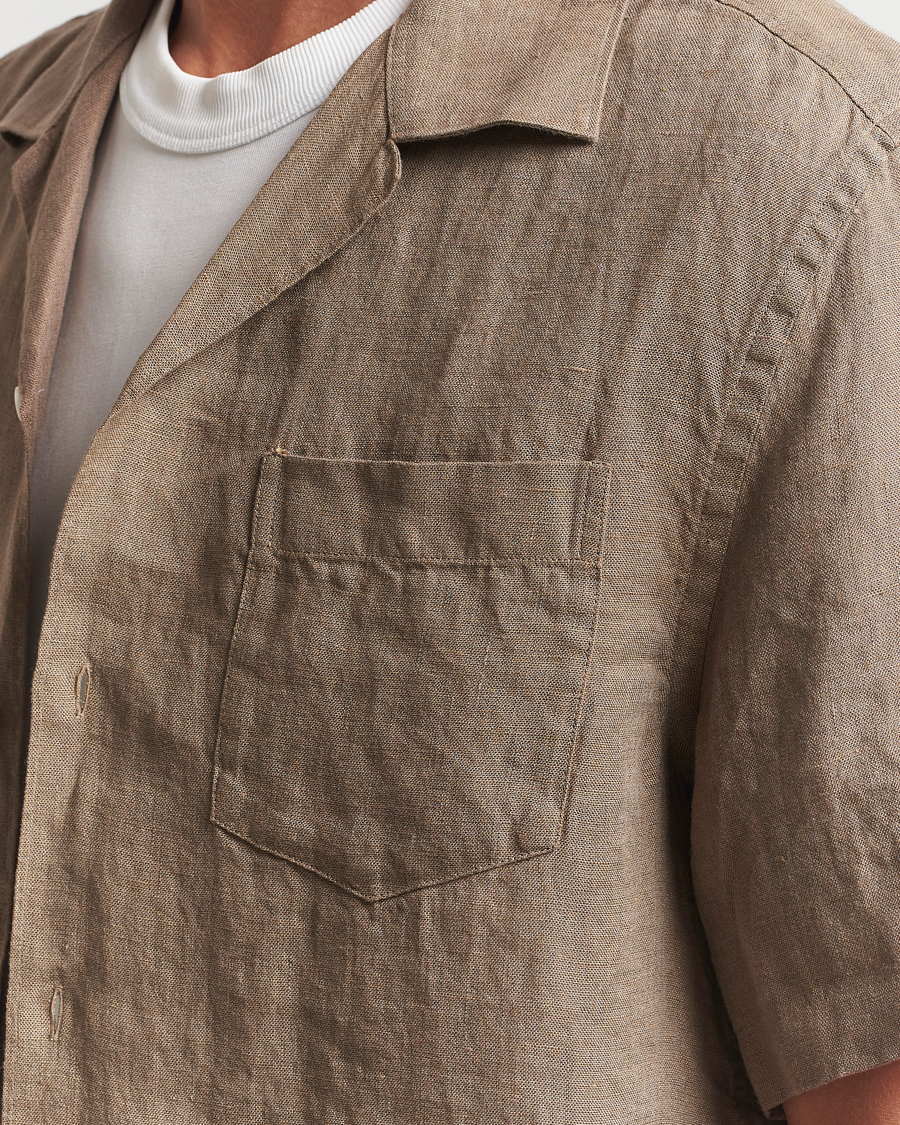 J.Lindeberg Elio Linen Melange Shirt Nutmeg