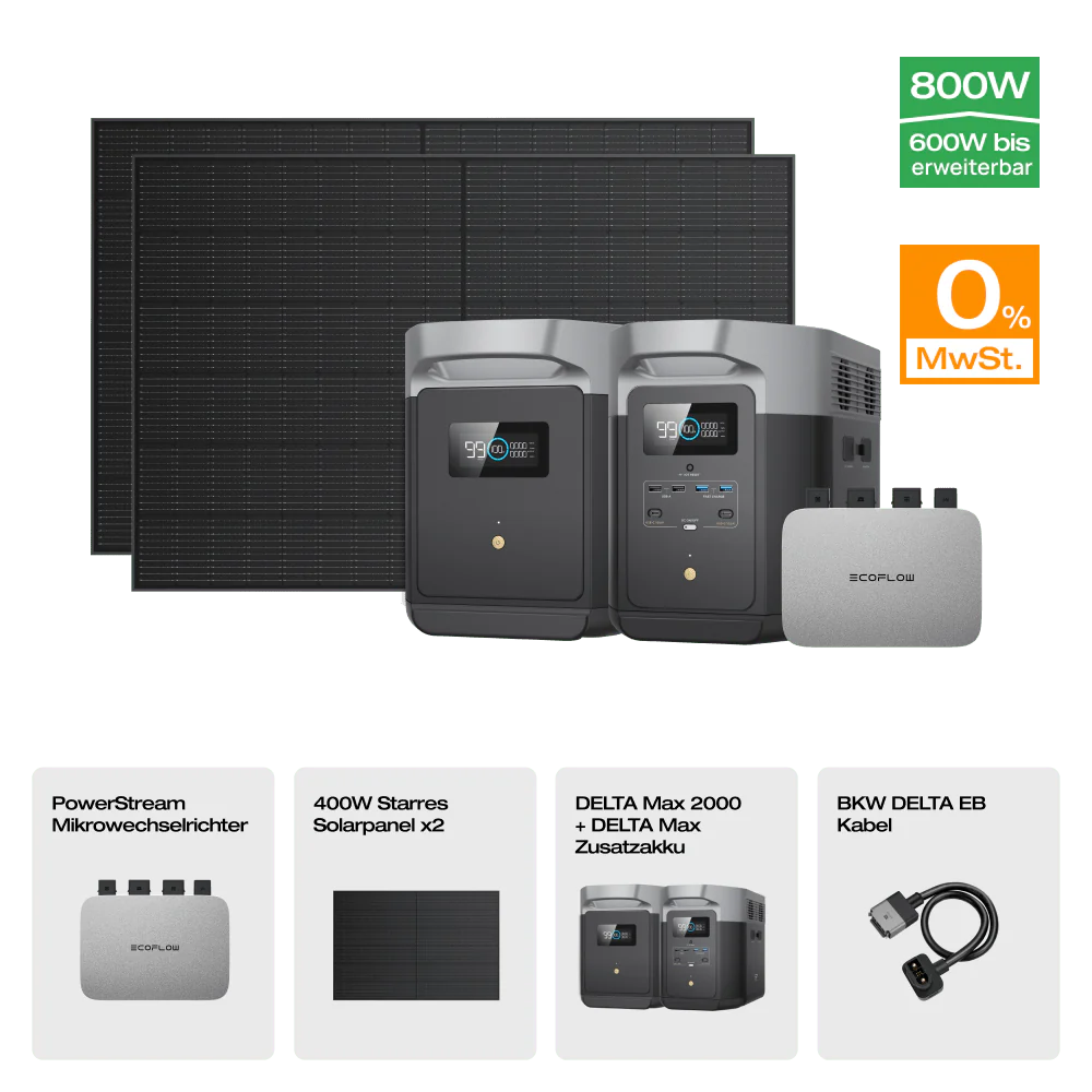 EcoFlow DELTA Max Solargenerator (Starrer PV400W*2)