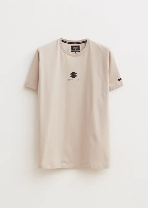 T-shirt met print symbol bruin (TAU.L)
