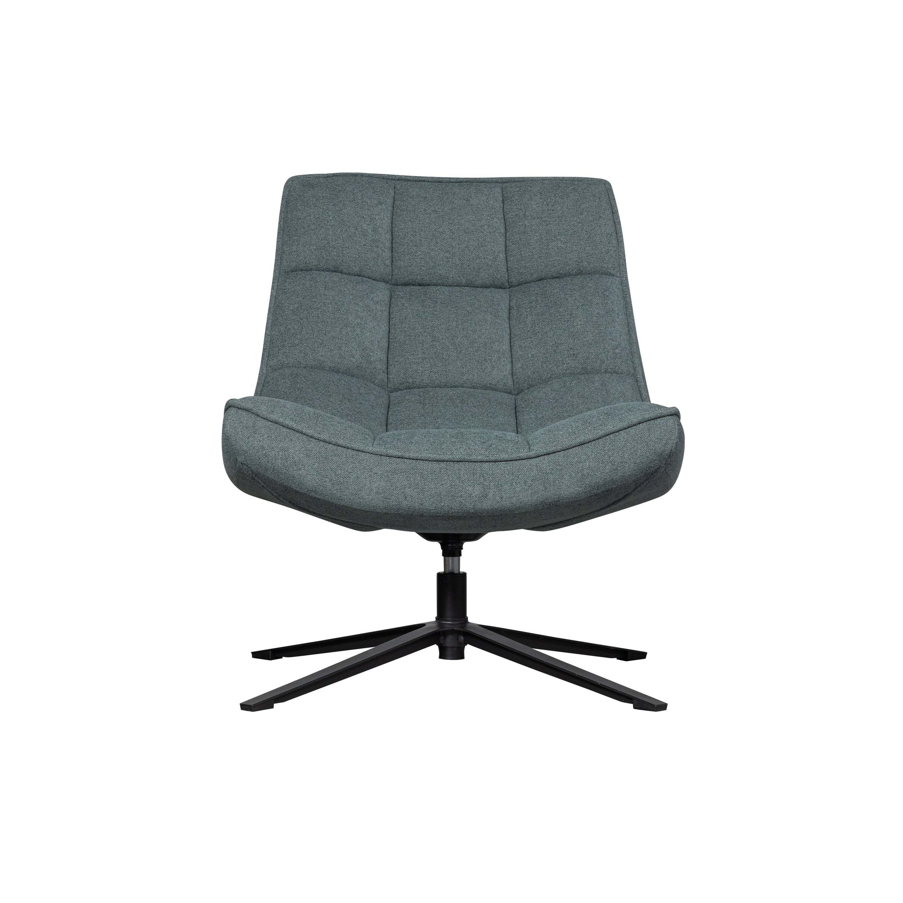 WOOOD Maudi Draaifauteuil - Polyester - Blue Stone - 84x74x86