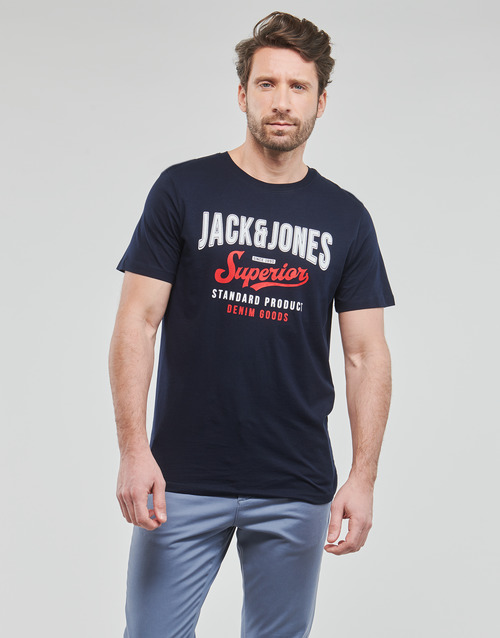 Jack & Jones - JJELOGO TEE SS O-NECK - Marine