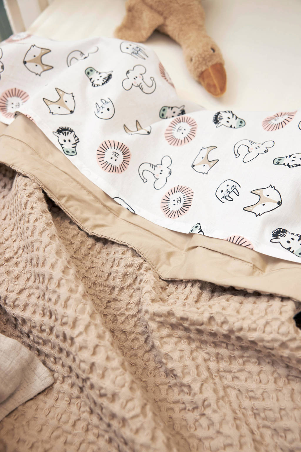wiegdeken Waffle Cotton sand