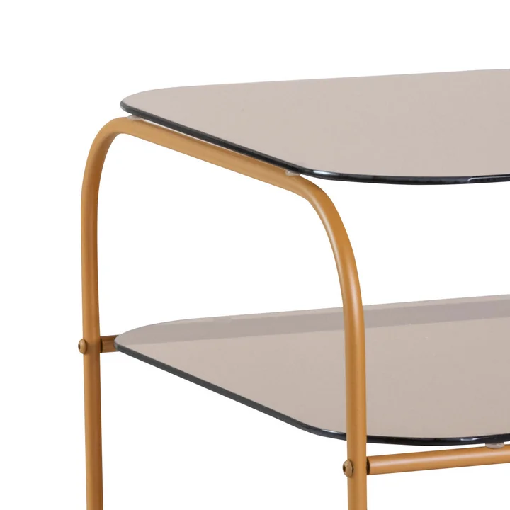 Hübsch Interior - Beistelltisch mit 3 Ebenen, orange / Bernstein