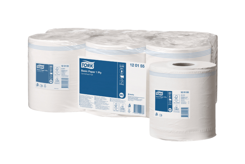 Tork® M2 Basic Centerfeed Poetspapier 6x300 m Wit (120155)