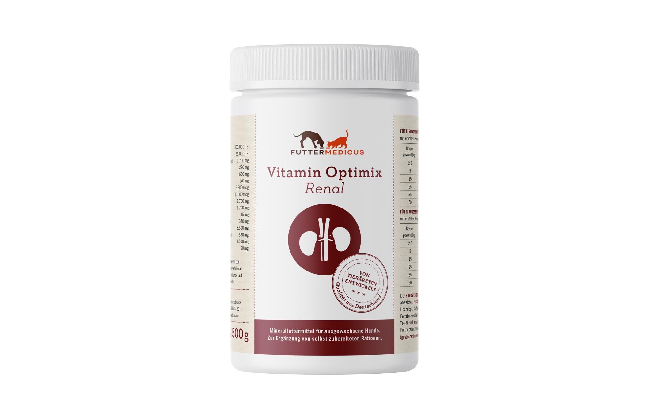 Hunde-Nahrungsergänzung Renal Vitamin-Optimix, 500 gErgänzungsfuttermittel für Hunde