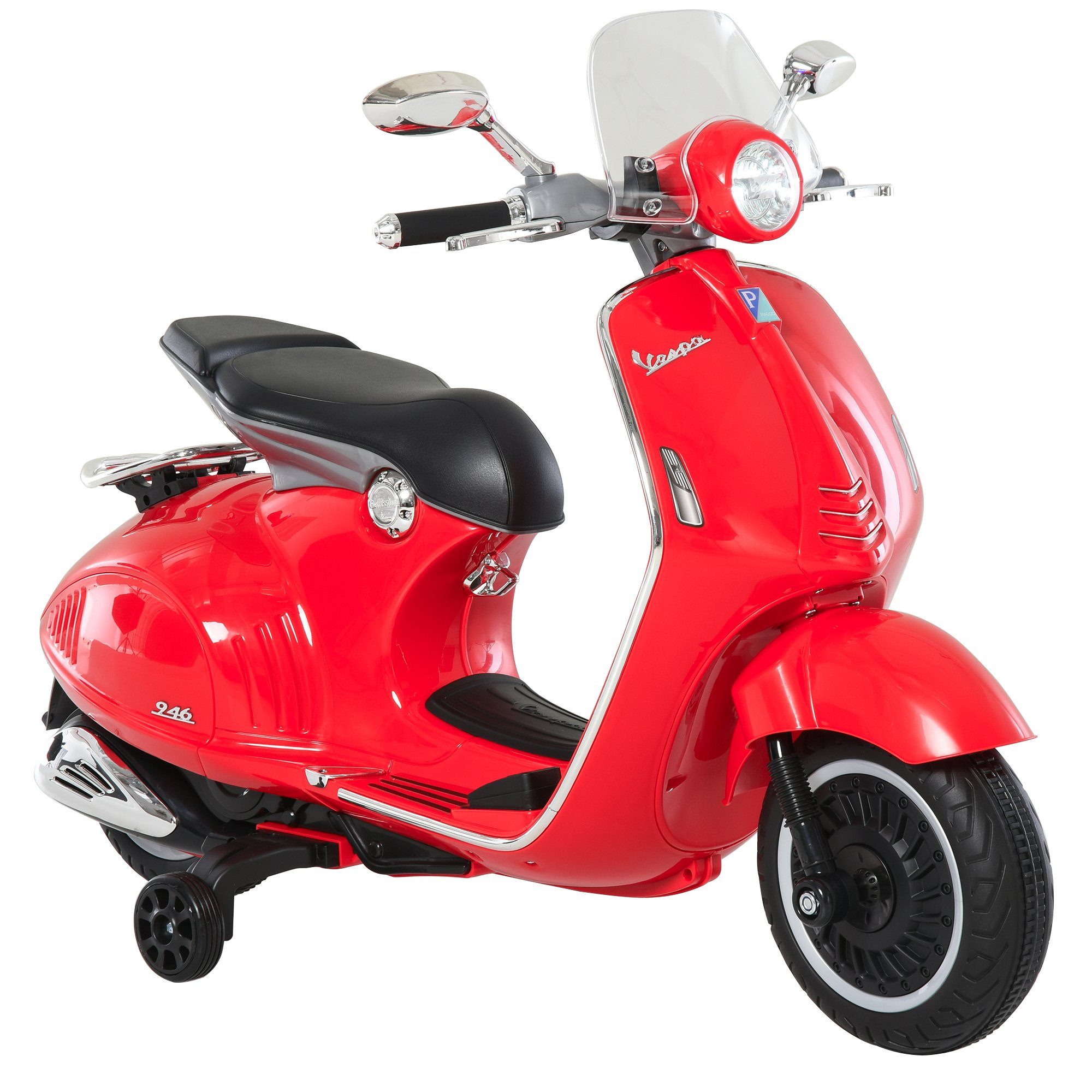 Motocicleta elétrica infantil HOMCOM com MP3, luzes e música, para crianças de 3 a 6 anos, em PP, branca, capacidade de carga de 30 kg (1 unidade), 108 cm (C) x 49 cm (L) x 75 cm (A)