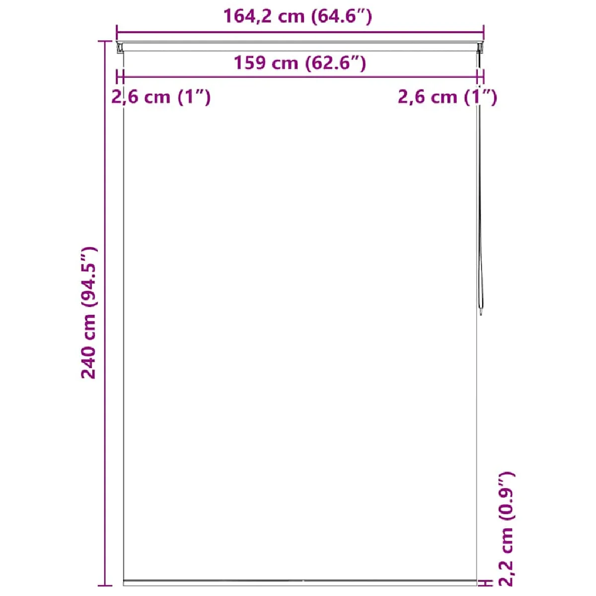 VidaXL - Store roulant de douche - 160x240 cm - Étoile de mer