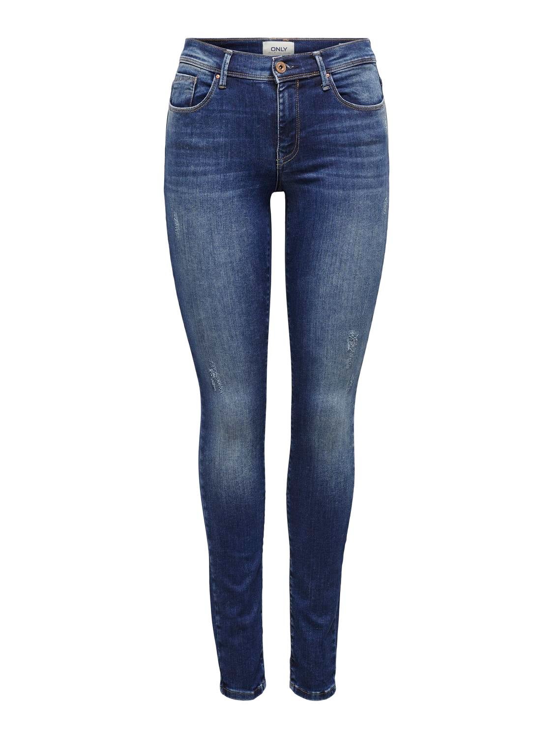 ONLSHAPE Mittlere Taille Skinny Fit Jeans Dark Blue Denim
