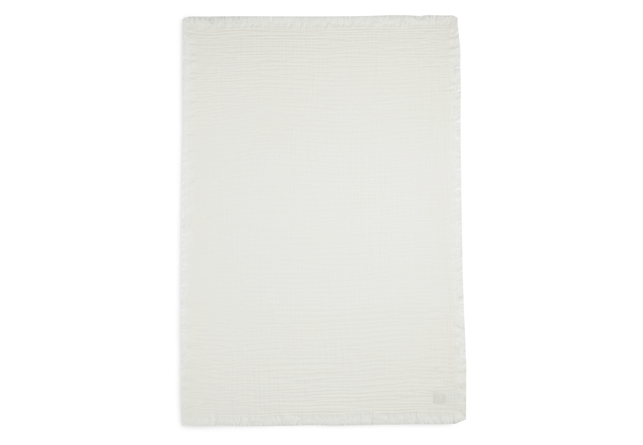 Jollein Jollein muslin fringe wieg deken 75x100 Ivory